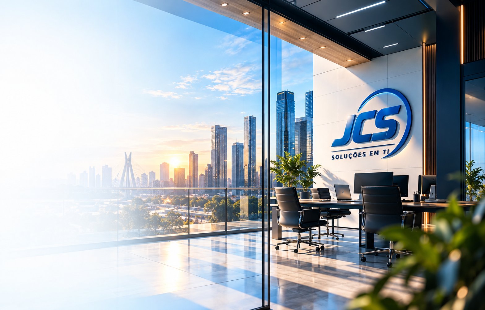 Ambiente corporativo de tecnologia da JCS Soluções em TI